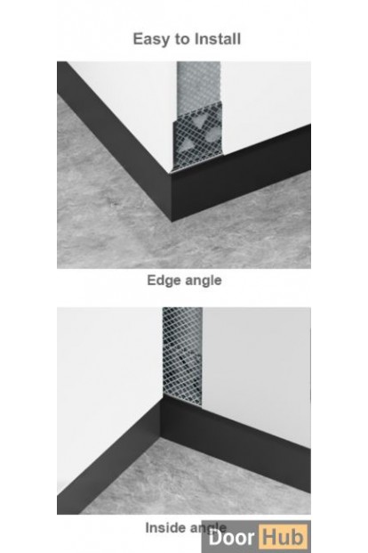 4cm Flexible No-Groove Skirting Board | FLL-A-37-A4 Bendable Surface Baseboard | DoorHub UAE